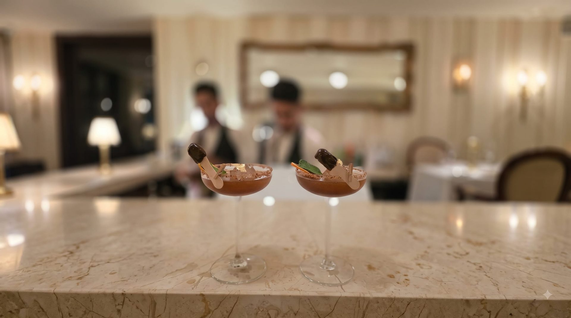 Cocktails served in the Winter Gardens